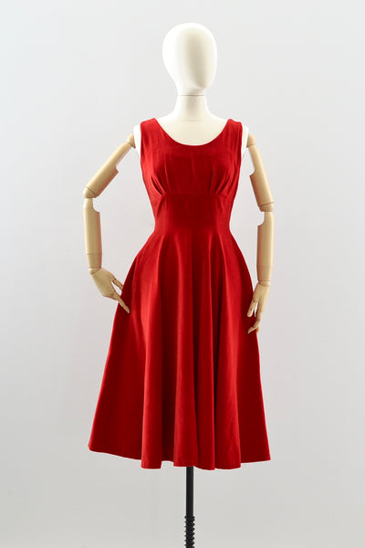 1950s Red Panel Dress - Pickled Vintage