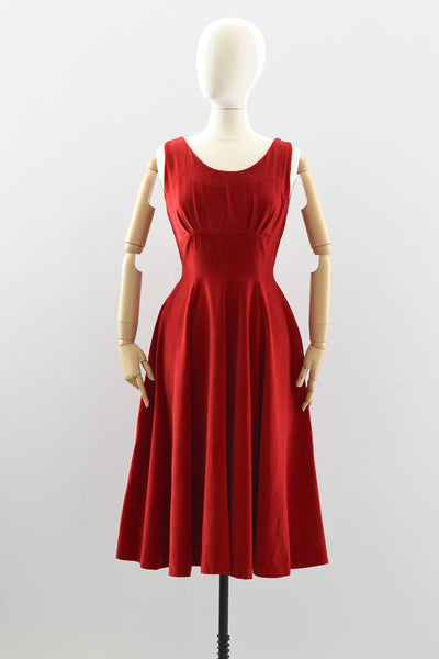 1950s Red Panel Dress - Pickled Vintage