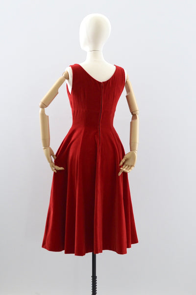 1950s Red Panel Dress - Pickled Vintage