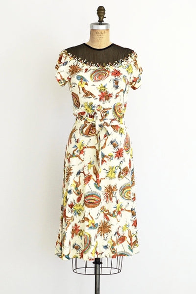 1940s Novelty Dress - Pickled Vintage