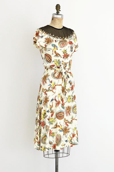 1940s Novelty Dress - Pickled Vintage