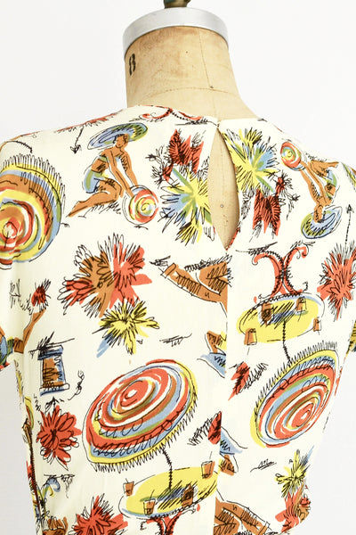 1940s Novelty Dress - Pickled Vintage