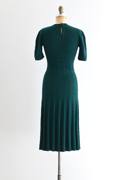 Hunter Green Knit Dress - Pickled Vintage