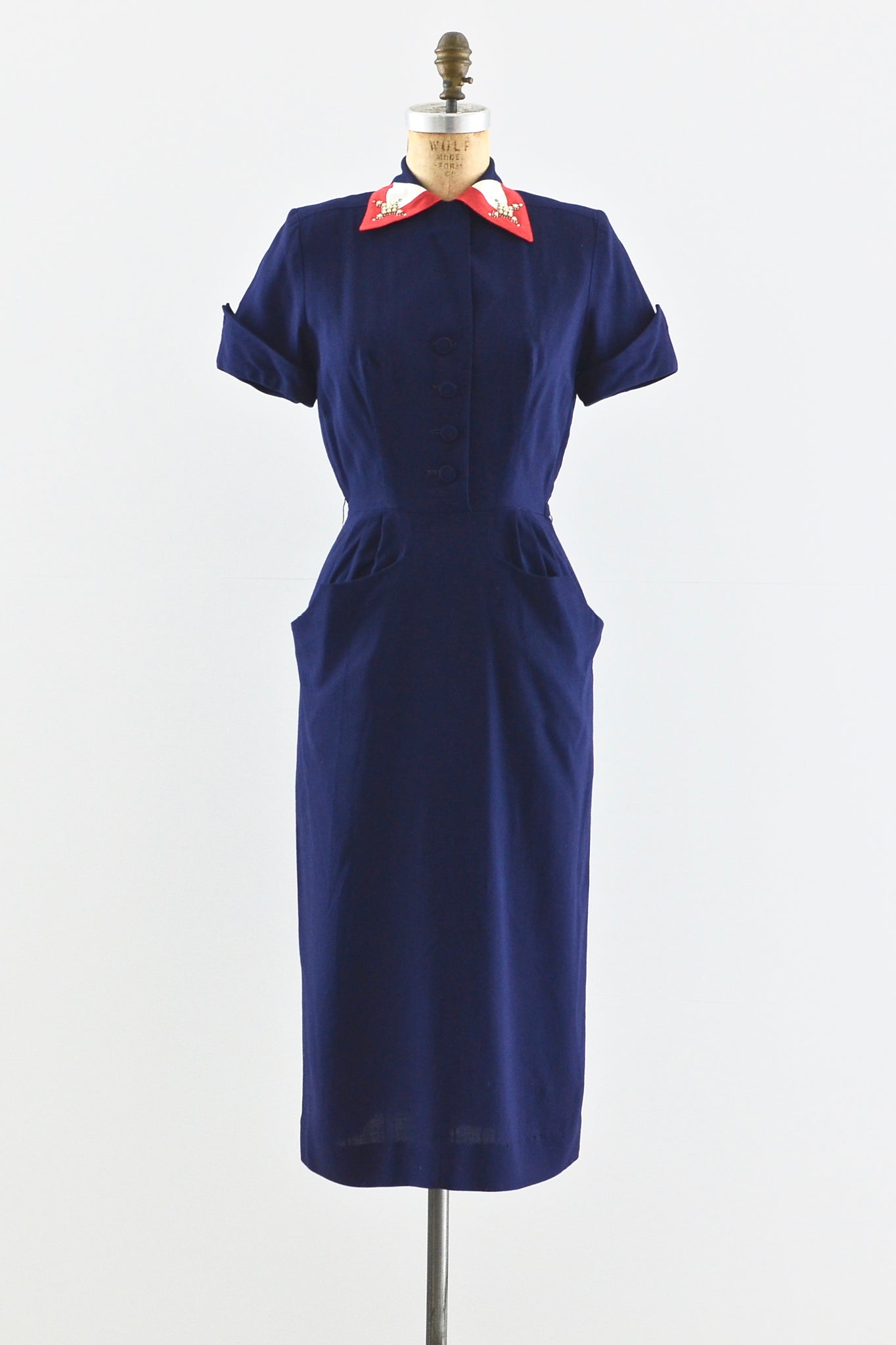 Navy Blue Carl Naftal Dress - Pickled Vintage