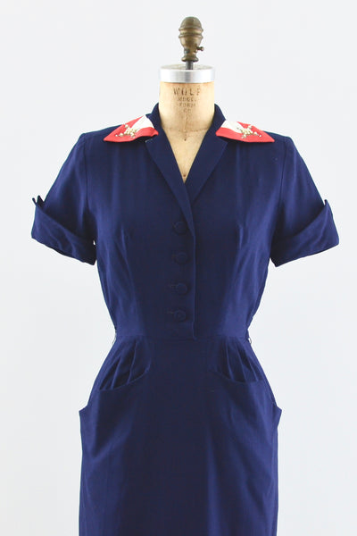 Navy Blue Carl Naftal Dress - Pickled Vintage