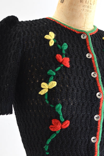 1940s Embroidered Top - Pickled Vintage