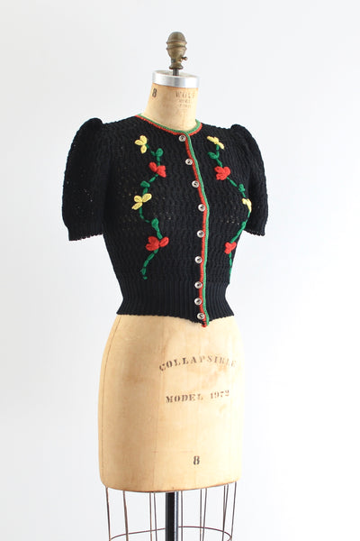 1940s Embroidered Top - Pickled Vintage