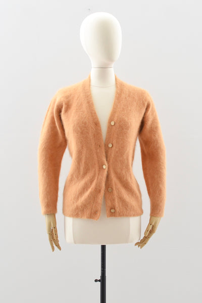 Orange Sorbet Angora Sweater - Pickled Vintage