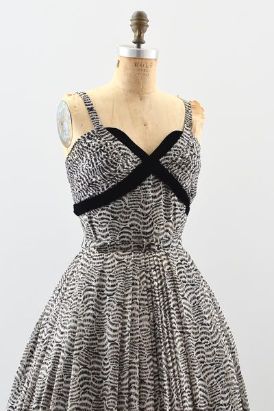 1950s Mollie Parnis Feather Dress - Pickled Vintage