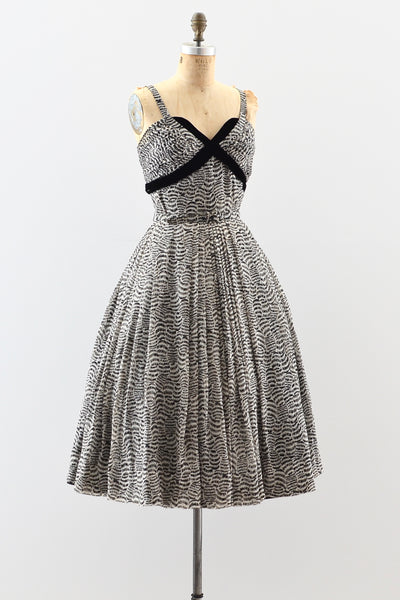 1950s Mollie Parnis Feather Dress - Pickled Vintage