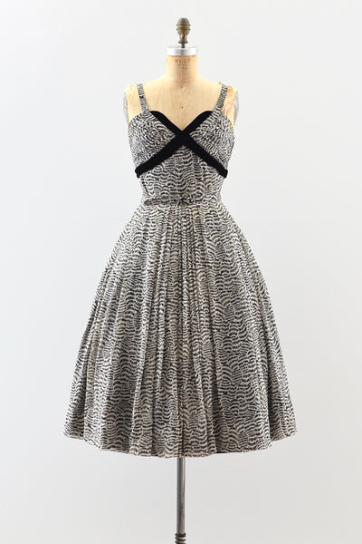 1950s Mollie Parnis Feather Dress - Pickled Vintage