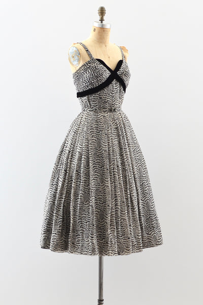 1950s Mollie Parnis Feather Dress - Pickled Vintage