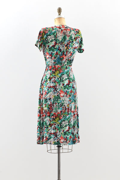 1940s Novelty Dress with Jacket - Pickled Vintage