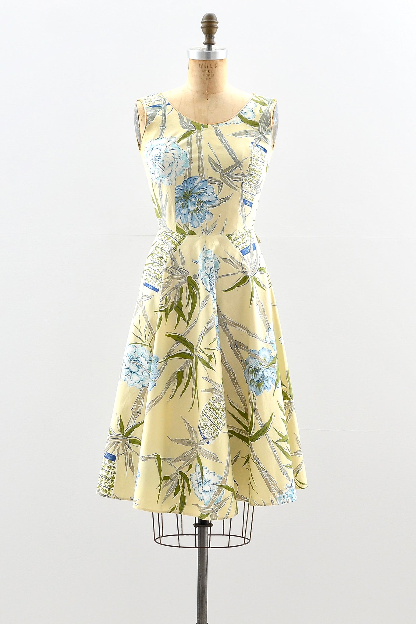 1950s Camellia Print Dress - Pickled Vintage