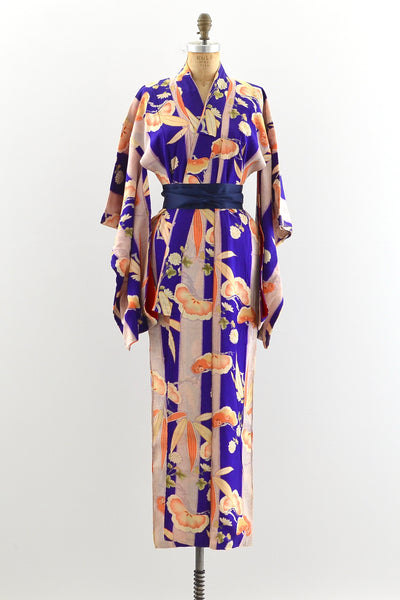 1950s Purple Stripe Kimono - Pickled Vintage