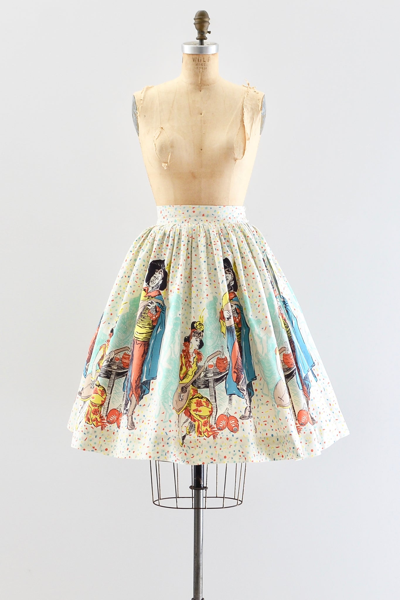 Vintage Novelty Duet Print Skirt - Pickled Vintage