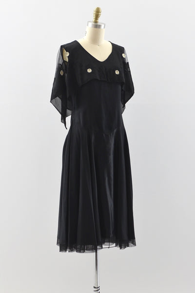 1920s Capelet Collar Dress - Pickled Vintage