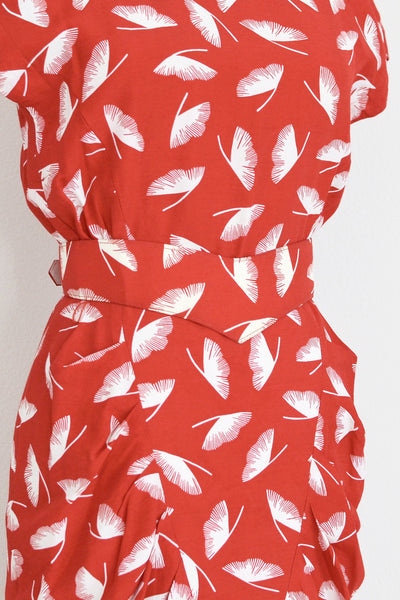 Ginkgo Print Dress - Pickled Vintage