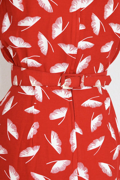 Ginkgo Print Dress - Pickled Vintage