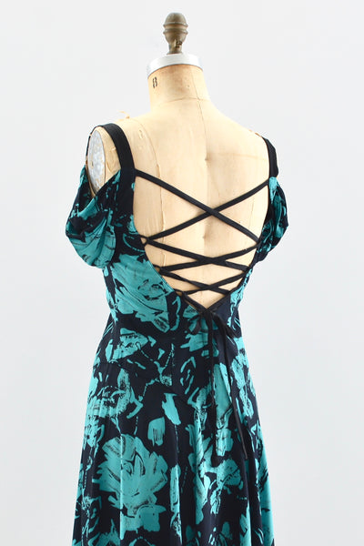 Lace-up Back Dress - Pickled Vintage