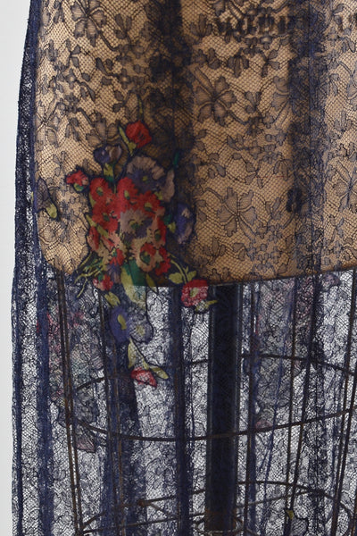 1930s Floral Appliqué Dress - Pickled Vintage