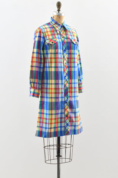 Rainbow Shirt Dress - Pickled Vintage