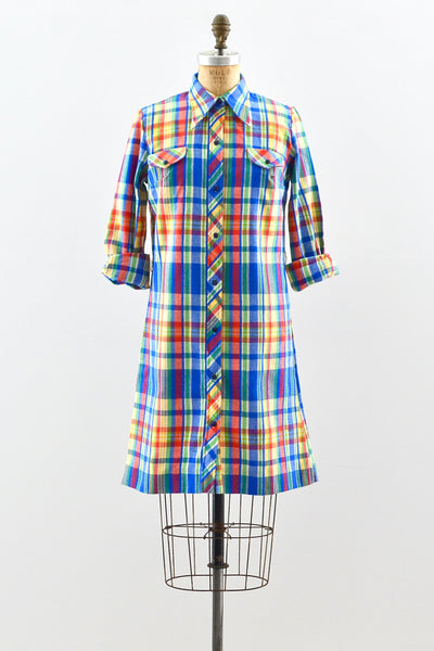 Rainbow Shirt Dress - Pickled Vintage