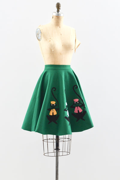 50s Wise Monkeys Skirt - Pickled Vintage