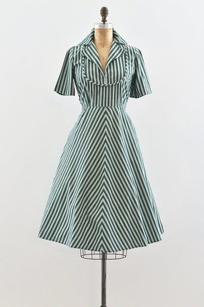 1940s Striped Dress - Pickled Vintage