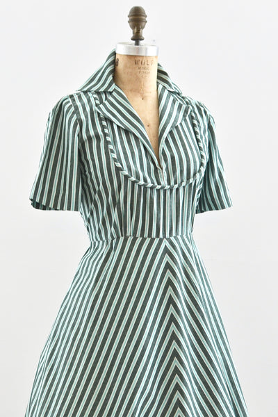 1940s Striped Dress - Pickled Vintage