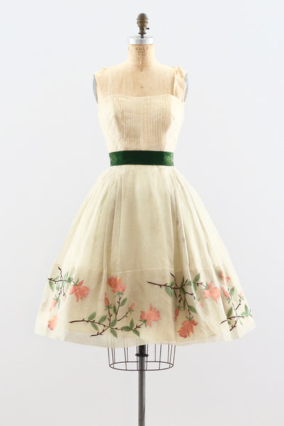 Veranda Garden Strapless Dress - Pickled Vintage