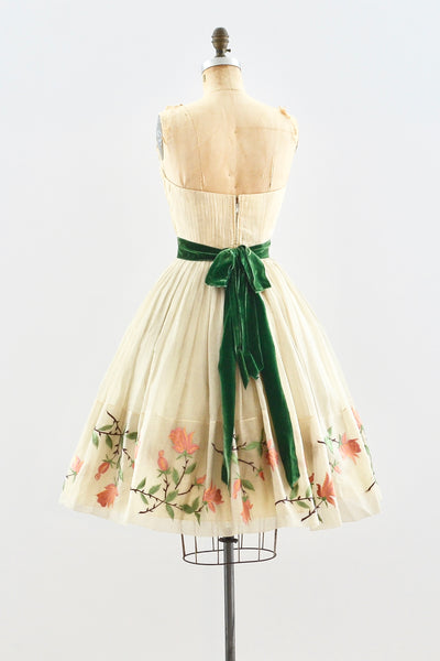 Veranda Garden Strapless Dress - Pickled Vintage