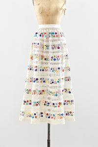 Embroidered Lace Skirt - Pickled Vintage