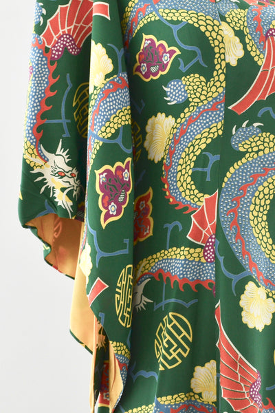 Rare 1940s Kamehameha Dragon Dress - Pickled Vintage