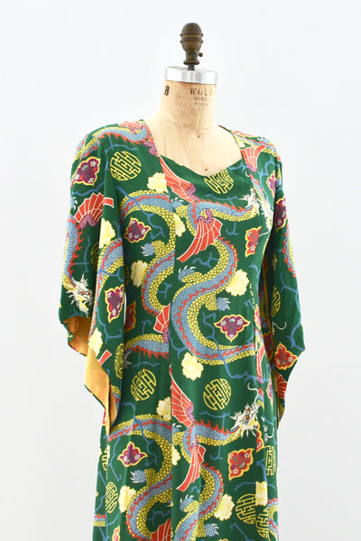 Rare 1940s Kamehameha Dragon Dress - Pickled Vintage