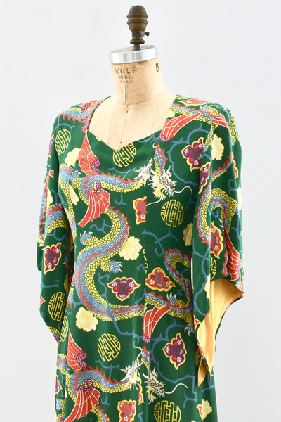 Rare 1940s Kamehameha Dragon Dress - Pickled Vintage
