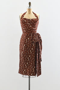 1950s Silk Sarong Style Dress - Pickled Vintage
