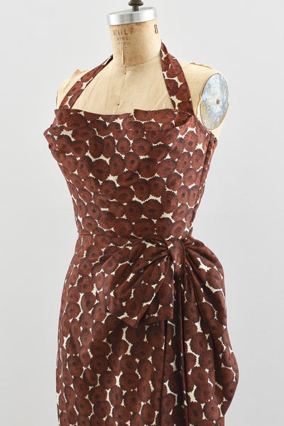 1950s Silk Sarong Style Dress - Pickled Vintage
