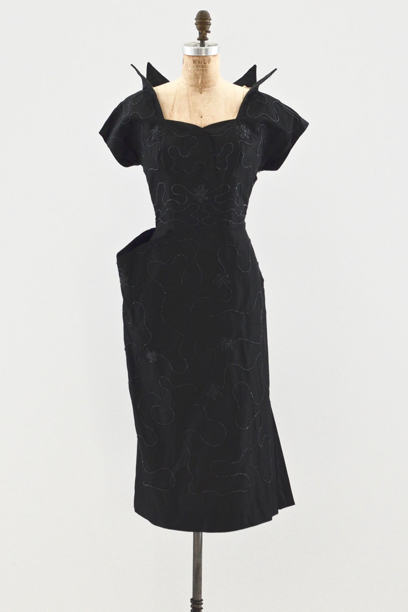 50s Vampy Beaded Dress - Pickled Vintage