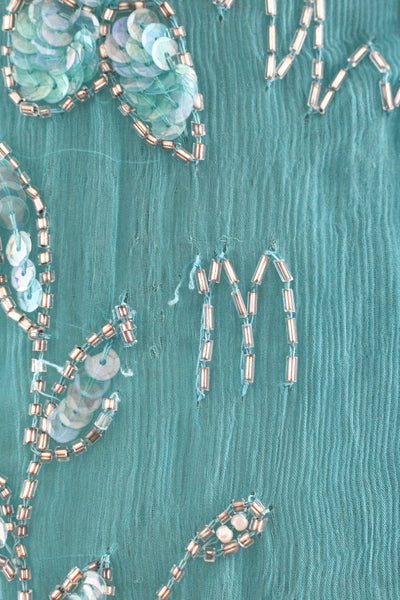 Turquoise Beaded Silk Dress