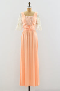 Peach Maxi Dress / S