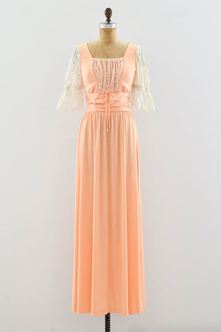 Peach Maxi Dress / S