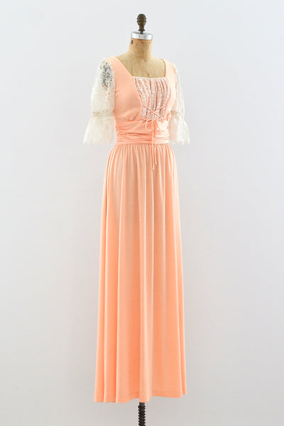 Peach Maxi Dress / S