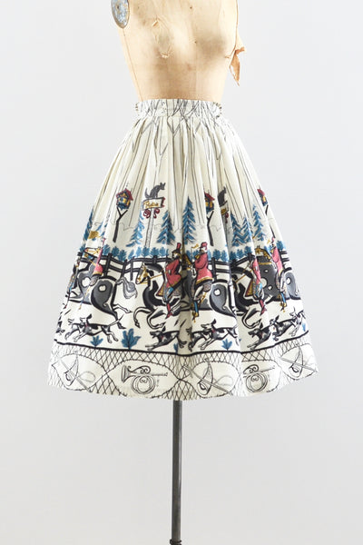 Saul Steinberg Tally Ho Fox Hunt Skirt