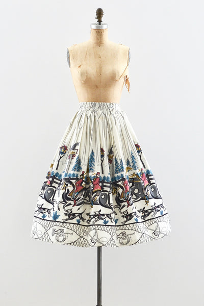 Saul Steinberg Tally Ho Fox Hunt Skirt