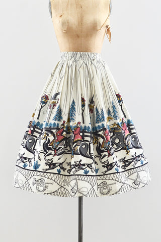 Saul Steinberg Tally Ho Fox Hunt Skirt