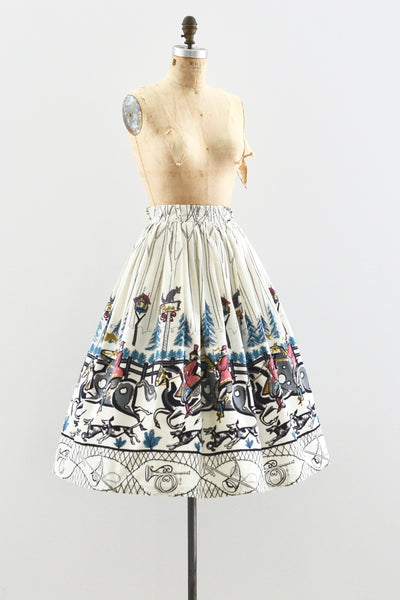 Saul Steinberg Tally Ho Fox Hunt Skirt