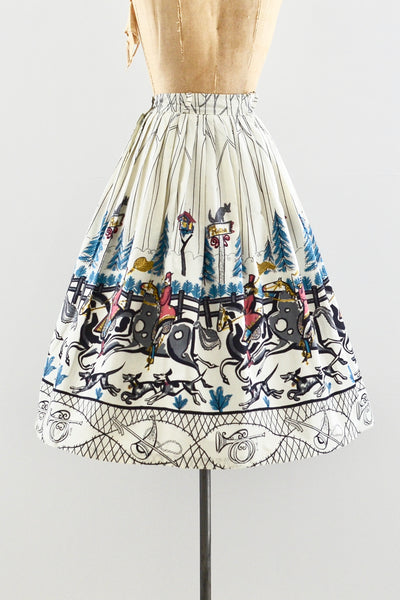 Saul Steinberg Tally Ho Fox Hunt Skirt