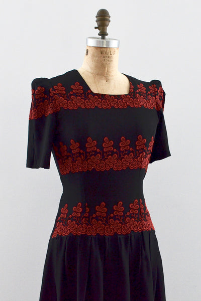 30s Embroidered Dress