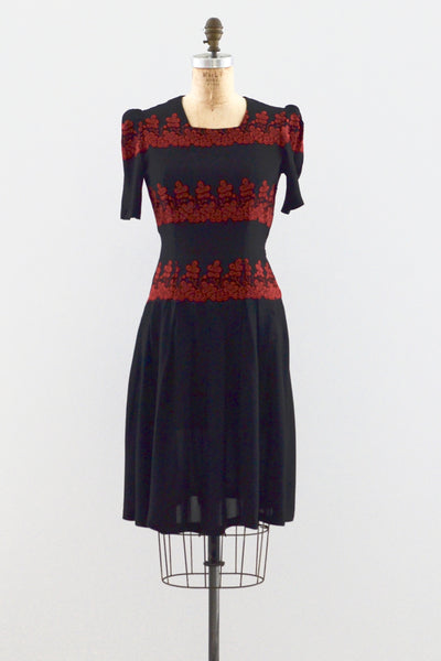 30s Embroidered Dress